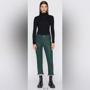 Frame Le High Waist Coated Step Hem Ankle Straight Leg Jeans, Pine - 28